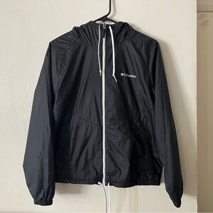 Columbia Women's Black Windbreaker with White Accents